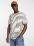 New Look oversized stripe t-shirt in white and navy