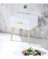 Denvor Night Table in White & Gold