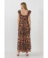 Фото #5 товара Women's Tiger Print Ruffle Sleeve Maxi Dress