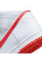 Фото #3 товара Dunk High Leather Unisex Sneaker Hakiki Deri Bilekli Beyaz Kırmızı Spor Ayakkabı