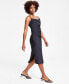 Фото #3 товара Women's Solid Cowlneck Slip Dress, Created for Macy's