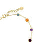 Фото #3 товара EFFY® Multi-Gemstone (3-1/3 ct. t.w.) & Turquoise Bezel Set Link Bracelet in 14k Gold