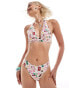 Фото #1 товара Reclaimed Vintage bikini bottom in pink western cowboy print