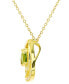 Фото #4 товара Macy's peridot (1 ct. t.w.) & Lab-Grown White Sapphire (7/8 ct. t.w.) Geometric 18" Pendant Necklace in 14k Gold-Plated Sterling Silver