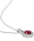 ფოტო #3 პროდუქტის Ruby (1 ct. t.w.) & Diamond (1/6 ct. t.w.) Heart 17" Pendant Necklace in 14k White Gold