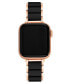 Фото #3 товара Women's Rose Gold-Tone Alloy and Black Link Bracelet Compatible with 38/40/41mm Apple Watch
