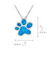 ფოტო #3 პროდუქტის BFF Best Friend Animal Pet Lover BFF Synthetic Blue Opal Inlay Cat Dog Puppy Paw Print Necklace Pendant For Women Sterling Silver