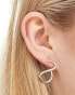 Фото #4 товара ASOS DESIGN hoop earrings with back and front clicker wiggle design in silver tone