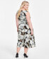 Plus Size Rhonda Printed Tie-Waist Fit & Flare Dress