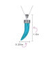 Tooth Amulet Blue Turquoise Gemstone Cornicello Italian Horn L Chili Pepper Pendant Necklace Western Jewelry For Men Oxidized Sterling Silver Scroll