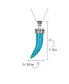 Фото #3 товара Tooth Amulet Blue Natural Turquoise Cornicello Italian Horn L Chili Pepper Pendant Necklace Oxidized Sterling Silver Scroll