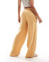 Фото #2 товара Mango straight leg linen trousers in orange