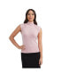 ფოტო #1 პროდუქტის Women's Sleeveless Turtleneck Sweater with Braid Detail