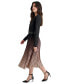 ფოტო #3 პროდუქტის Petite Belted Ombré Long-Sleeve Pleated-Skirt Dress