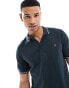 Фото #1 товара Farah alvin tipped polo in black