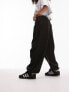 Фото #3 товара Topshop oversized balloon nylon cargo parachute trouser in black