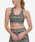 ფოტო #3 პროდუქტის Women's Strappy Keyhole-Back Sports Bra