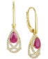 ფოტო #1 პროდუქტის Sapphire (1 ct. t.w.) & Diamond (1/4 ct. t.w.) Drop Earrings in 14k Gold (Also in Emerald & Ruby)