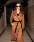 Фото #5 товара Womens Wool Blend Belted Wrap Coat