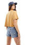 Ripcurl block party crop T-shirt in mustard