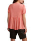 ფოტო #2 პროდუქტის Women's Crochet-Yoke Short-Sleeve Babydoll Top