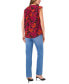 Women's Floral V-Neck Flutter-Sleeve Top