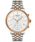 ფოტო #1 პროდუქტის Men's Swiss Chronograph Carson Premium Two-Tone Stainless Steel Bracelet Watch 41mm