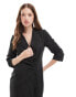 Фото #2 товара Miss Selfridge blazer dress with ruched detail in pinstripe