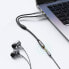 Rozdzielacz kabla AUX 3.5 mm żeński do słuchawek i mikrofonu męski 20cm czarny