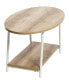 Фото #2 товара Oval 2 Tier Coffee Table with Storage Shelf