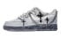 Фото #1 товара Кеды мужские Nike Air Force CW2288-111 Hand-Painted Ink Splash Grey-Black