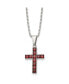 Фото #1 товара Chisel square CZ Cross Pendant Box Chain Necklace