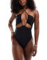 The Frolic bay cut out cross front swimsuit in black