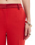 ASOS DESIGN – Gerade geschnittene, elegante Smoking-Hose in Rot