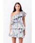 ფოტო #3 პროდუქტის Women's Metallic Tiered Mini Dress