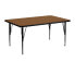 Фото #1 товара 24''W X 48''L Rectangular Oak Hp Laminate Activity Table - Height Adjustable Short Legs