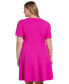 ფოტო #2 პროდუქტის Plus Size Button-Trim Fit & Flare Dress