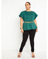 ფოტო #2 პროდუქტის Plus Size Flare Sleeve Peplum Top