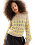 Фото #2 товара JDY lightweight pointelle jumper beige & yellow