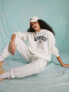 Фото #1 товара Miss Selfridge oversized graphic print Los Angeles hoodie co-ord in ivory