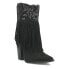 Фото #2 товара Dingo Crazy Train Fringe Embroidery Pointed Toe Cowboy Booties Womens Black Casu