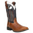 Roper James TooledInlay Square Toe Cowboy Mens Blue, Brown Casual Boots 09-020-
