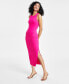 ფოტო #1 პროდუქტის Women's Smooth Side-Slit Bodycon Midi Dress, Created for Macy's