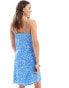 JDY a-line cami dress in light blue floral Голубой, M - EU 38 - фото #3