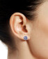 ფოტო #3 პროდუქტის Lab-Grown Sapphire (5/8 ct. t.w.) & Lab-Grown White Sapphire (1/3 ct. t.w.) Flower Stud Earrings in 14k Gold-Plated Sterling Silver (Also in Lab-Grown Emerald & Ruby)