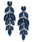 ფოტო #1 პროდუქტის Blue Sapphire (6-1/2 ct. t.w.) & White Sapphire (1/2 ct. t.w.) Chandelier Earrings in Sterling Silver, Created for Macy's