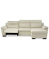 Фото #9 товара Julius II 3-Pc. Leather Sectional Sofa With 1 Power Recliner, Power Headrests, Chaise And USB Power Outlet