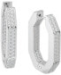 ფოტო #1 პროდუქტის Silver-Tone Crystal Octagon Hoop Earrings