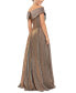 ფოტო #2 პროდუქტის Women's Off-The-Shoulder Sequin-Knit Fit & Flare Gown