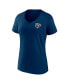 ფოტო #3 პროდუქტის Women's Navy Chicago Bears Plus Size Mother's Day #1 Mom V-Neck T-shirt